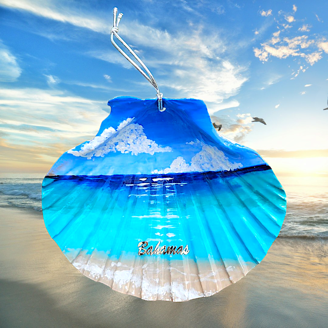 Turquoise Seascape Shell