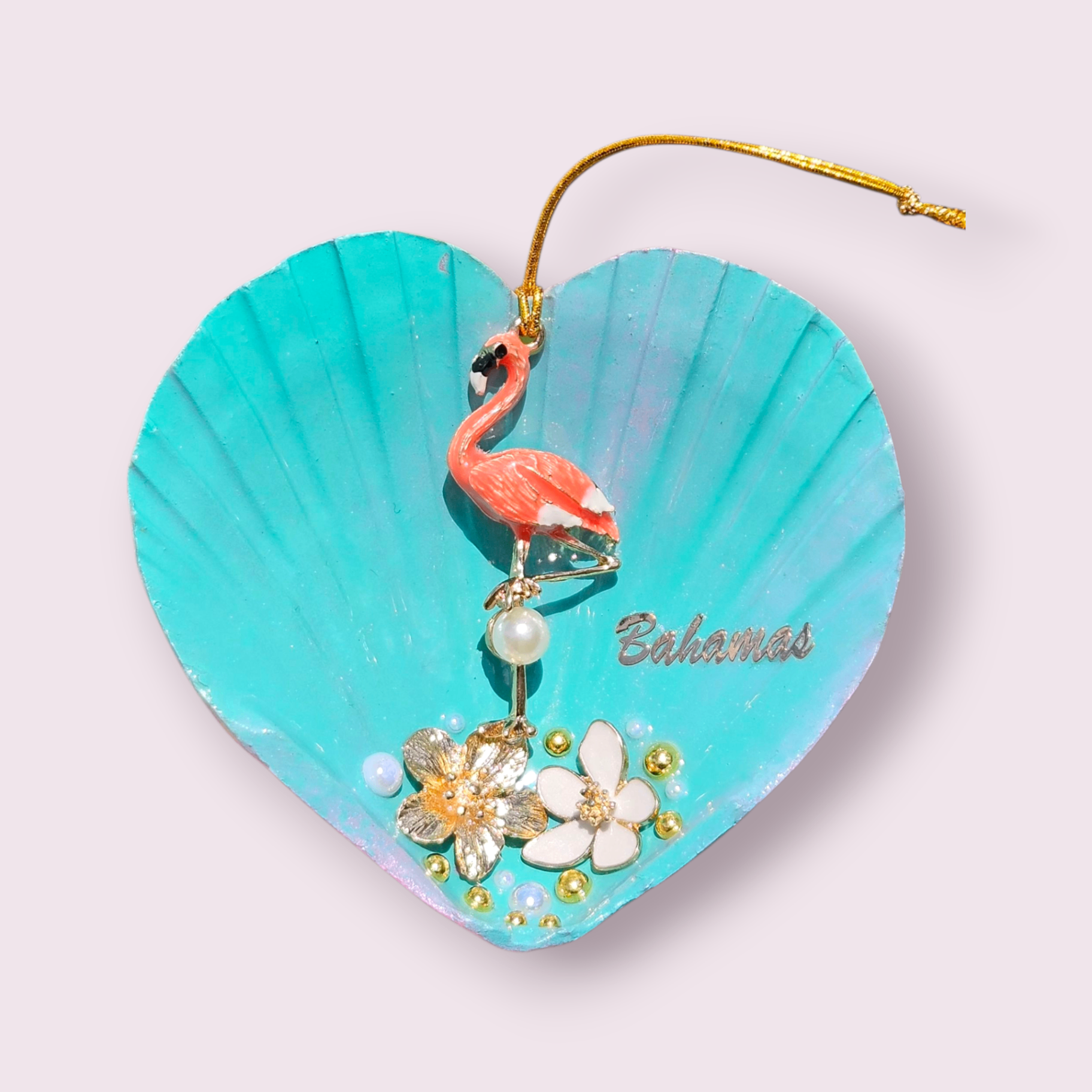 Turquoise Flamingo Heart